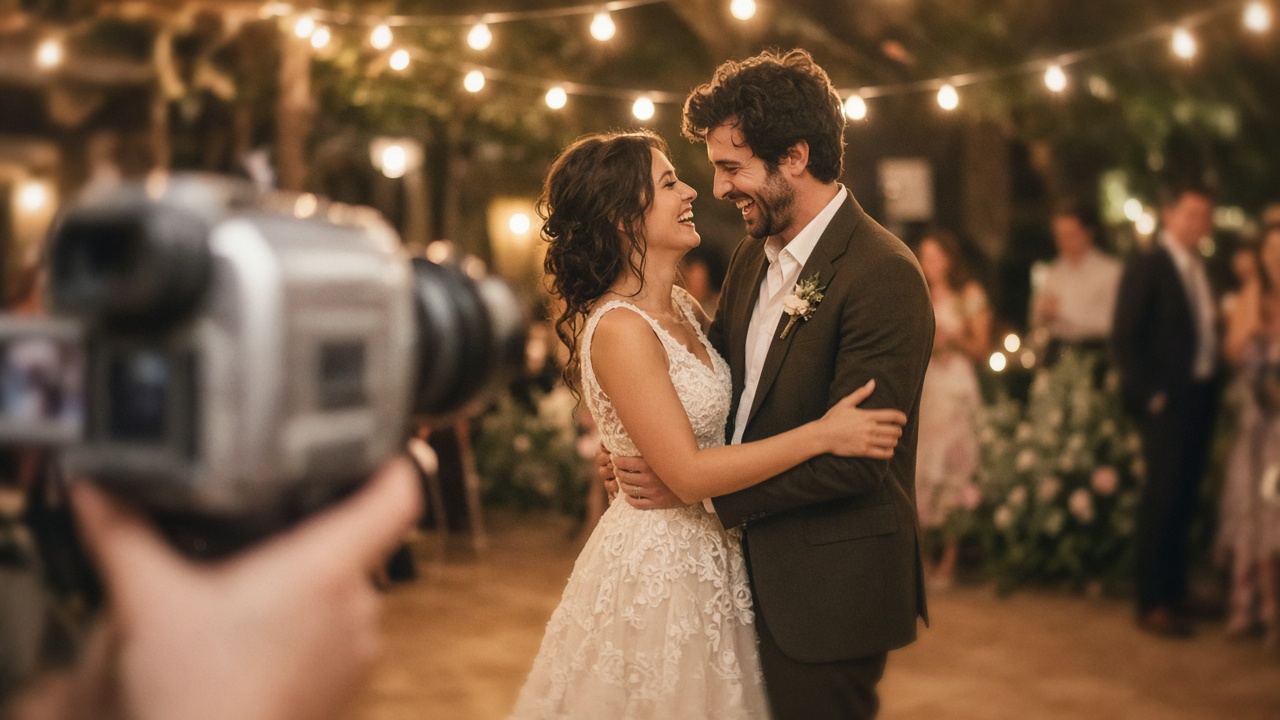 Guest-filmed wedding moment: first dance